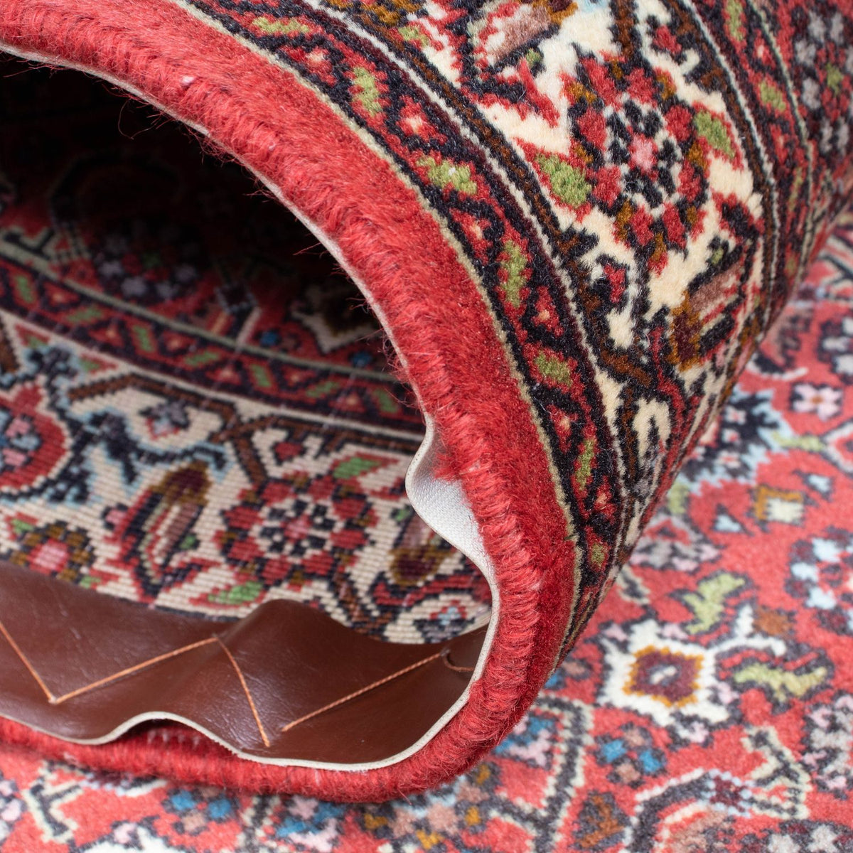 Tapis de couloir Tapis persan - Bidjar - 243 x 68 cm - rouge clair