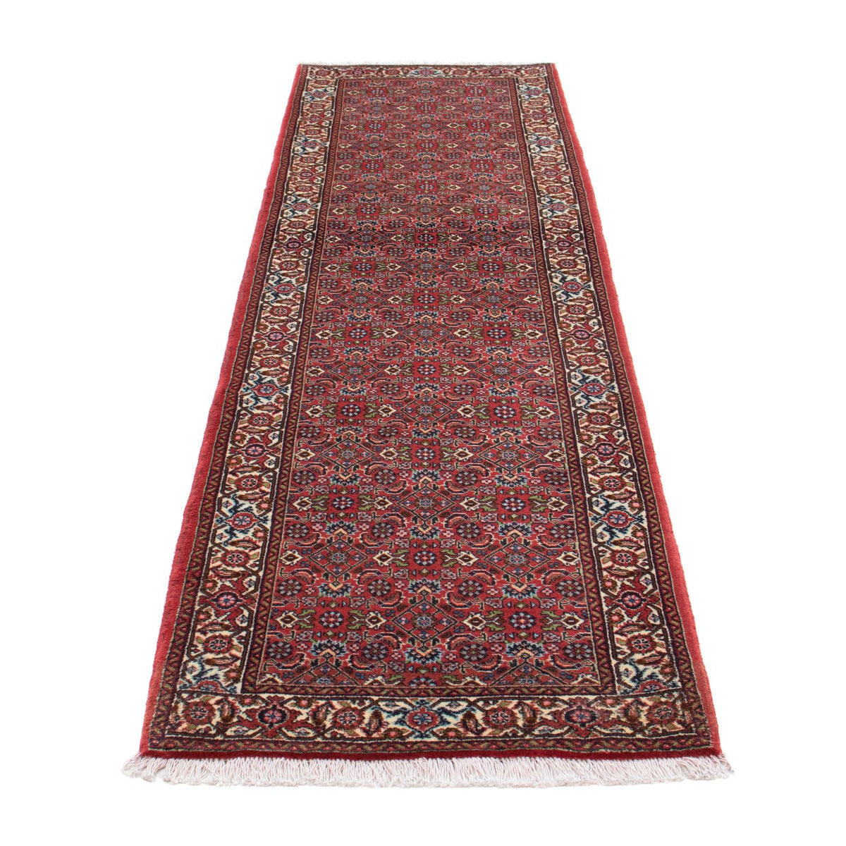 Tapis de couloir Tapis persan - Bidjar - 243 x 68 cm - rouge clair