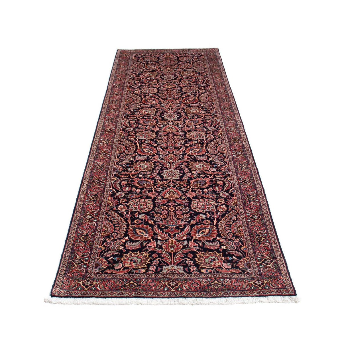 Tapis de couloir Tapis persan - Bidjar - 298 x 83 cm - bleu foncé