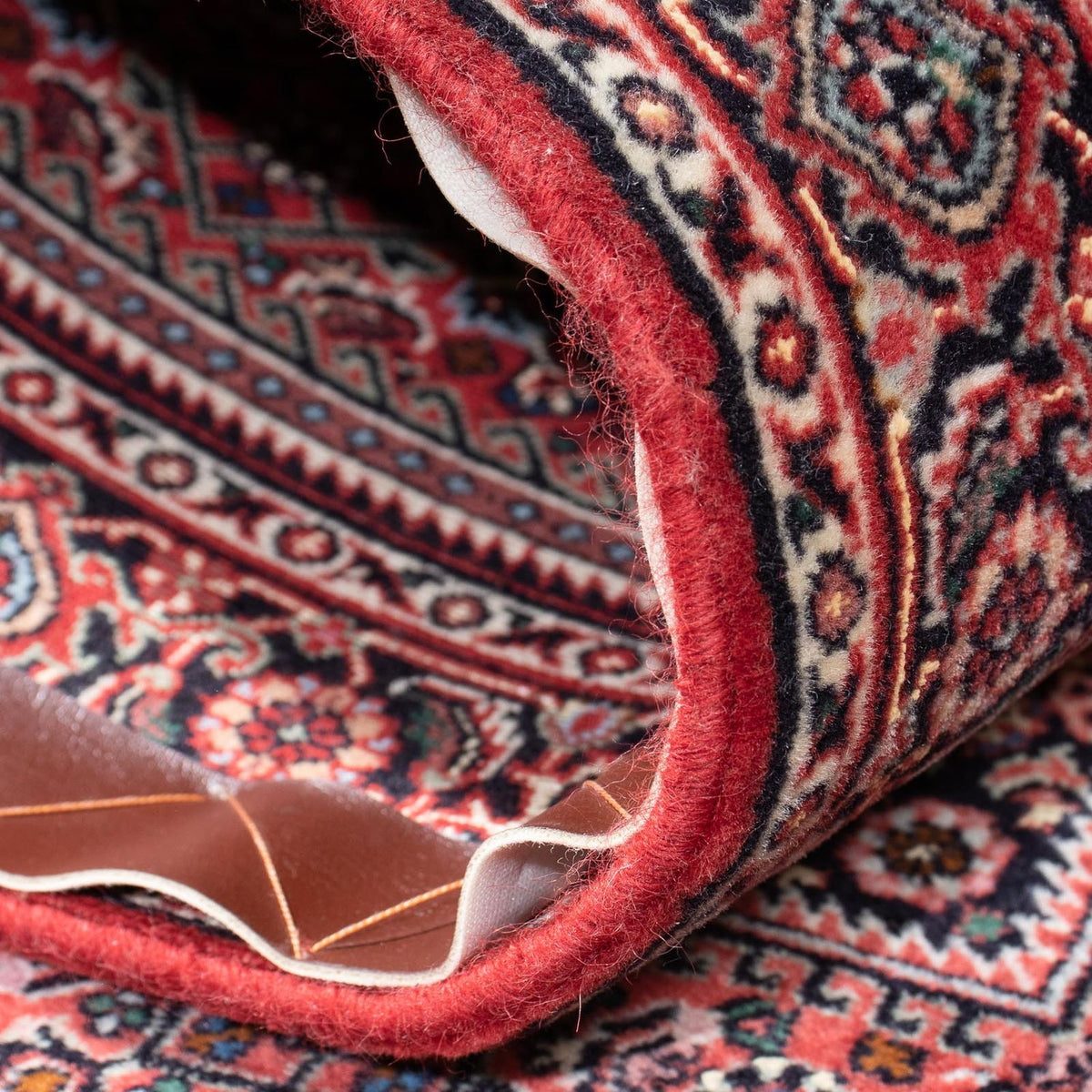 Tapis de couloir Tapis persan - Bidjar - 294 x 90 cm - rouge clair