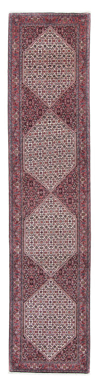 Tapis de couloir Tapis persan - Bidjar - 418 x 86 cm - rouge clair
