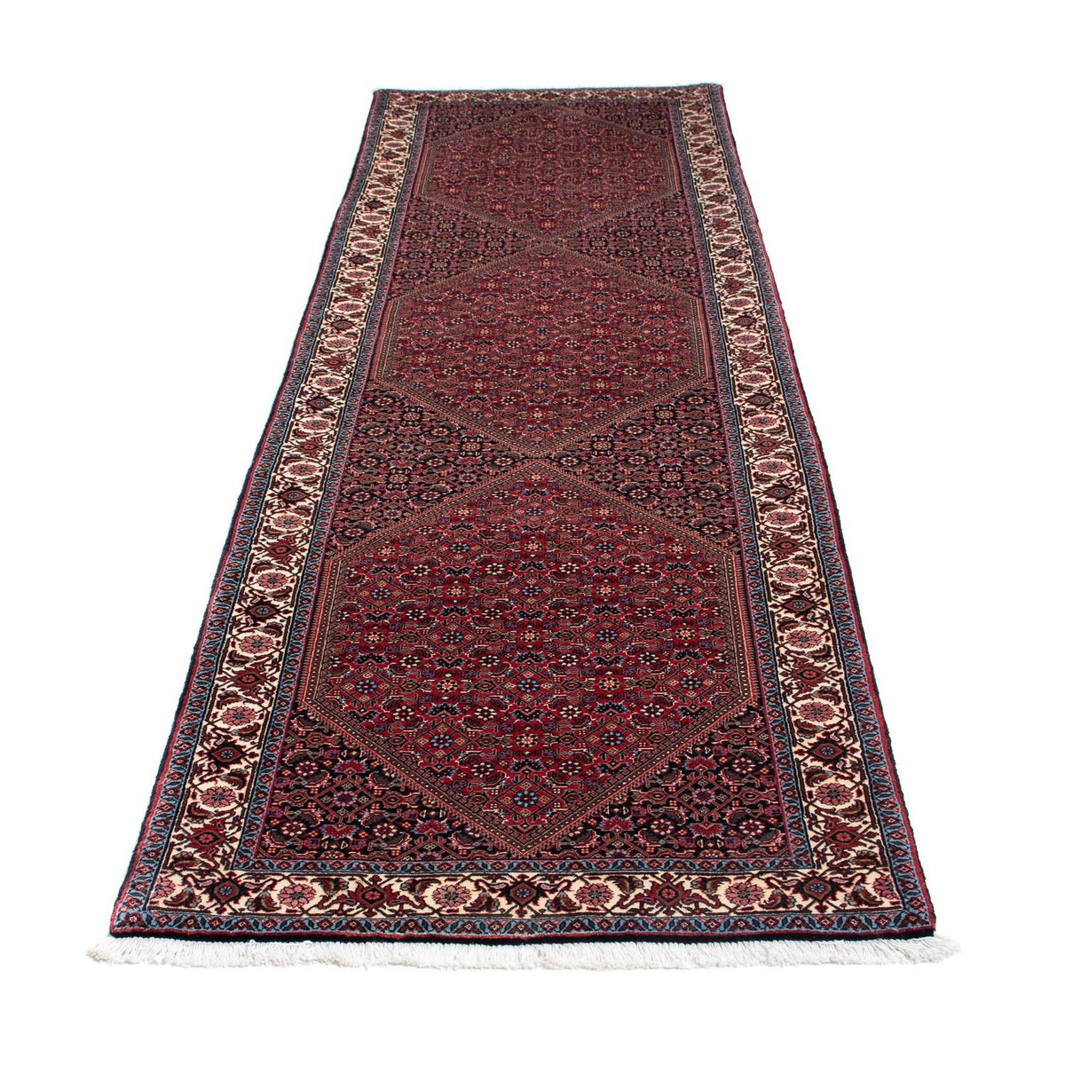 Tapis de couloir Tapis persan - Bidjar - 306 x 85 cm - rouille
