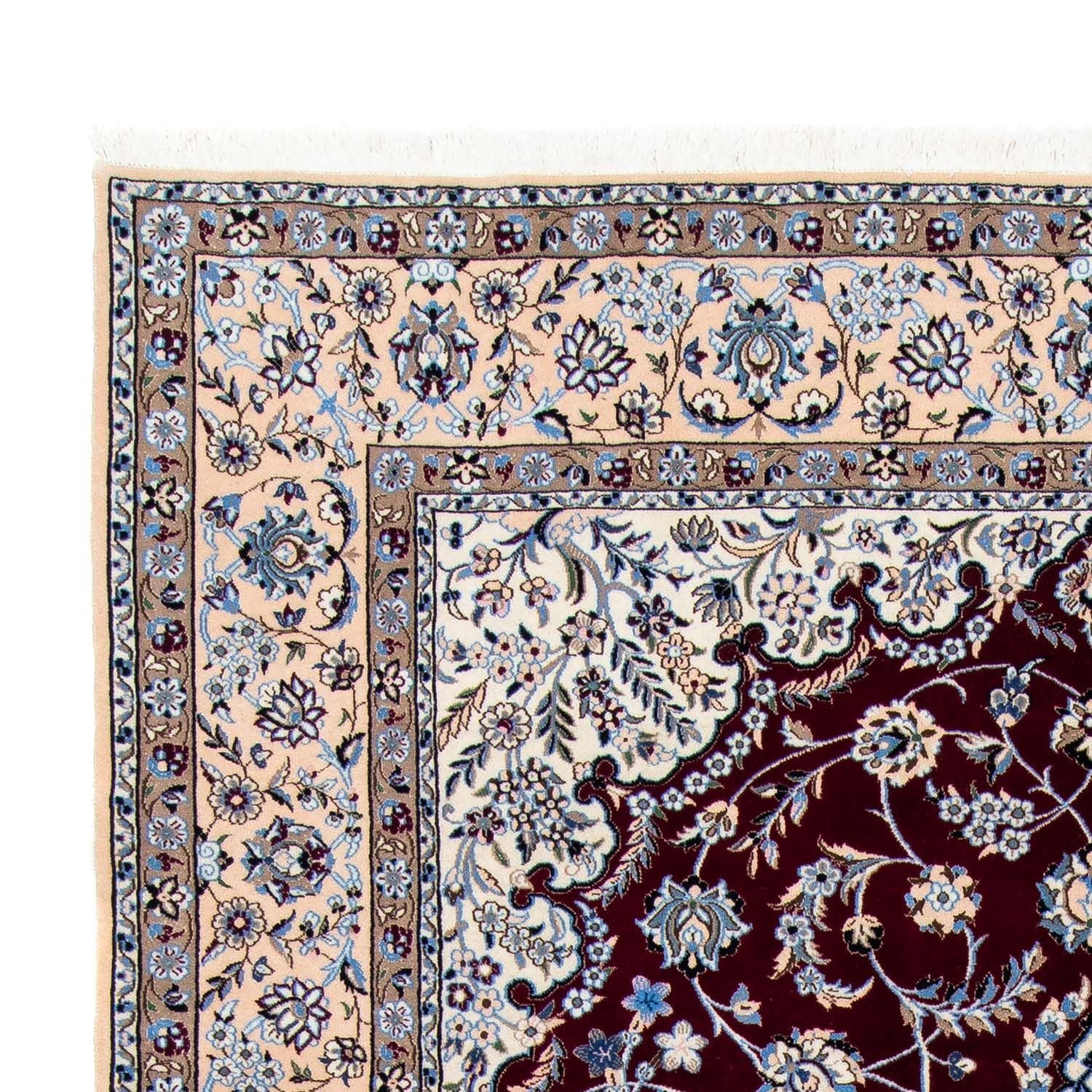 Tapis persan - Nain - Royal - 305 x 201 cm - rouge foncé