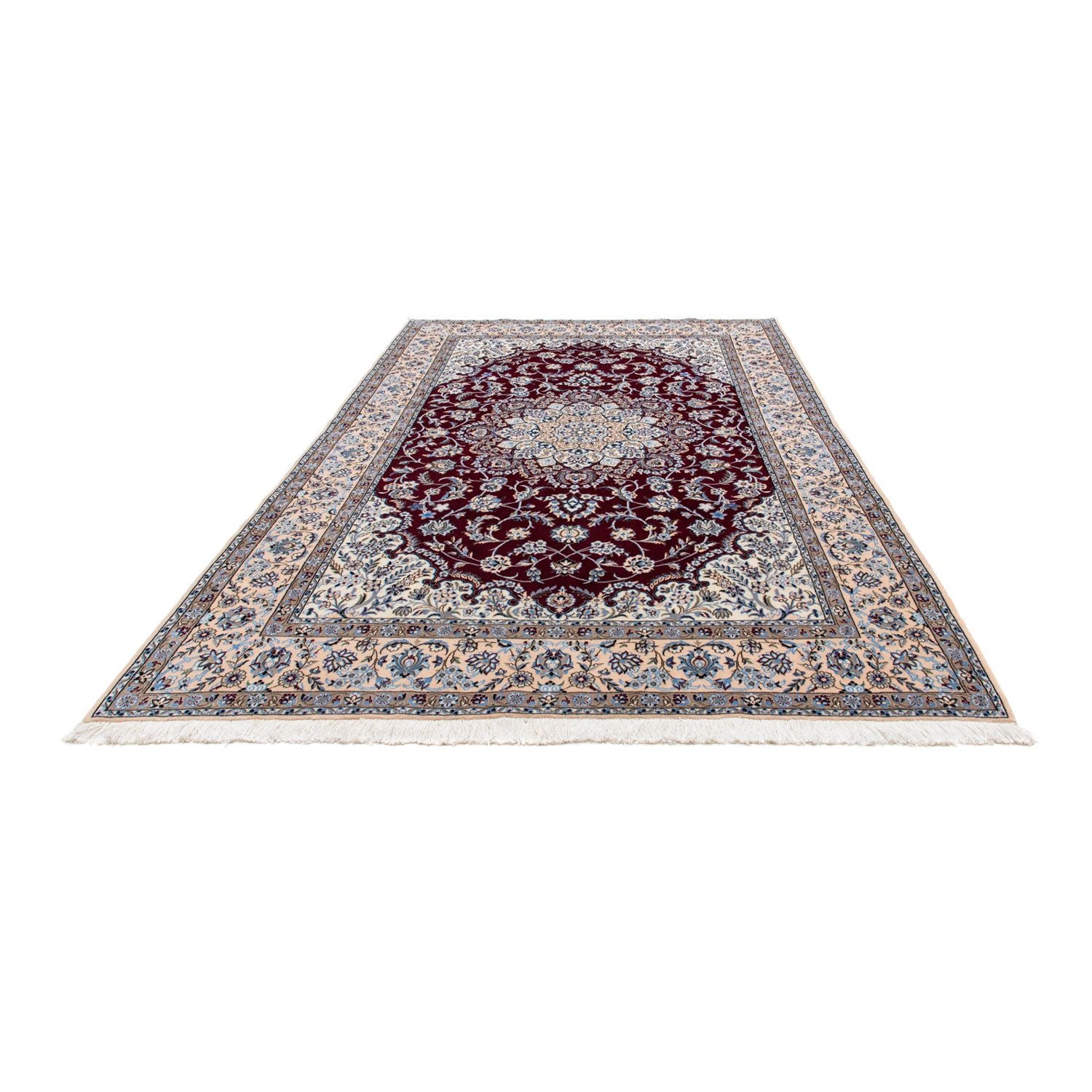 Tapis persan - Nain - Royal - 305 x 201 cm - rouge foncé