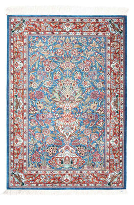 Tapis persan - Ghom - 119 x 81 cm - bleu clair