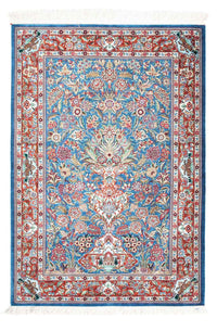 Tapis persan - Ghom - 119 x 81 cm - bleu clair