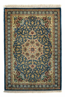 Tapis persan - Ghom - 86 x 58 cm - bleu
