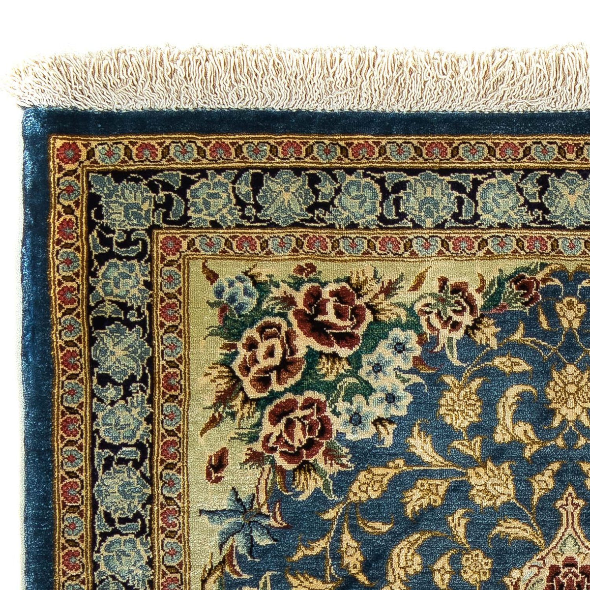 Tapis persan - Ghom - 86 x 58 cm - bleu