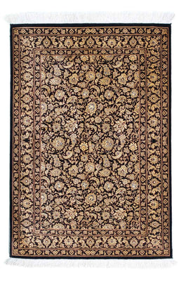 Tapis persan - Ghom - 118 x 80 cm - bleu foncé