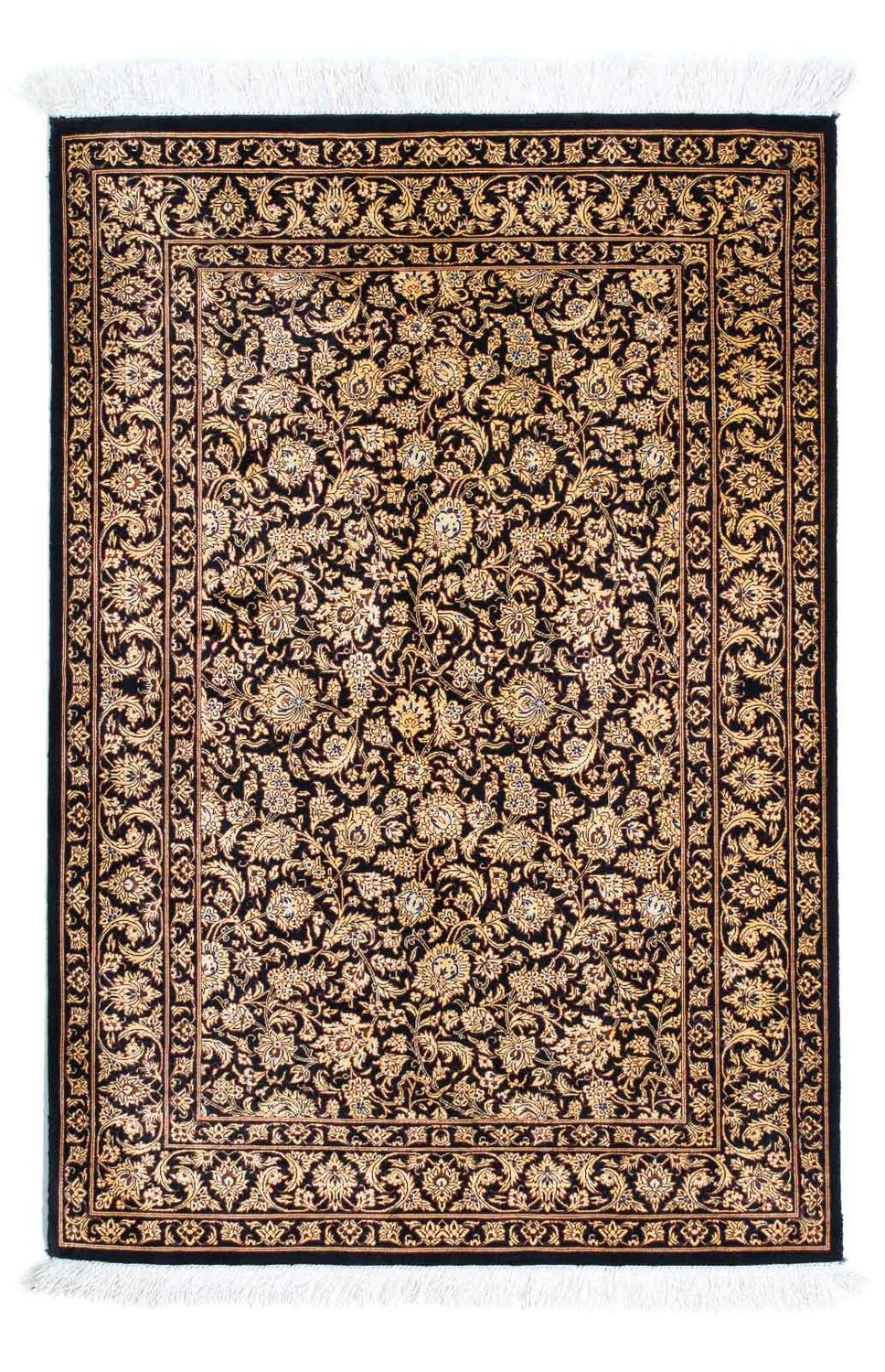 Tapis persan - Ghom - 118 x 80 cm - bleu foncé