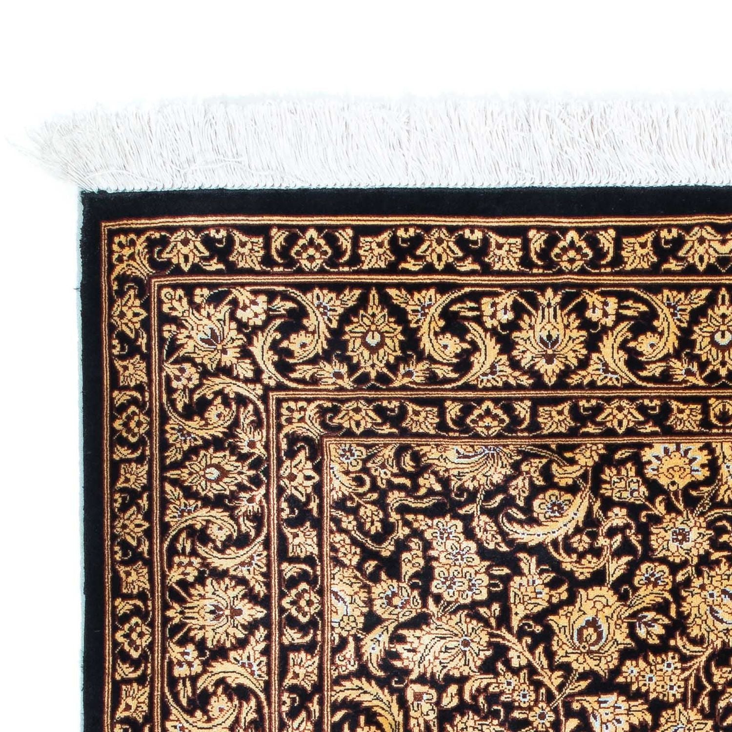 Tapis persan - Ghom - 118 x 80 cm - bleu foncé
