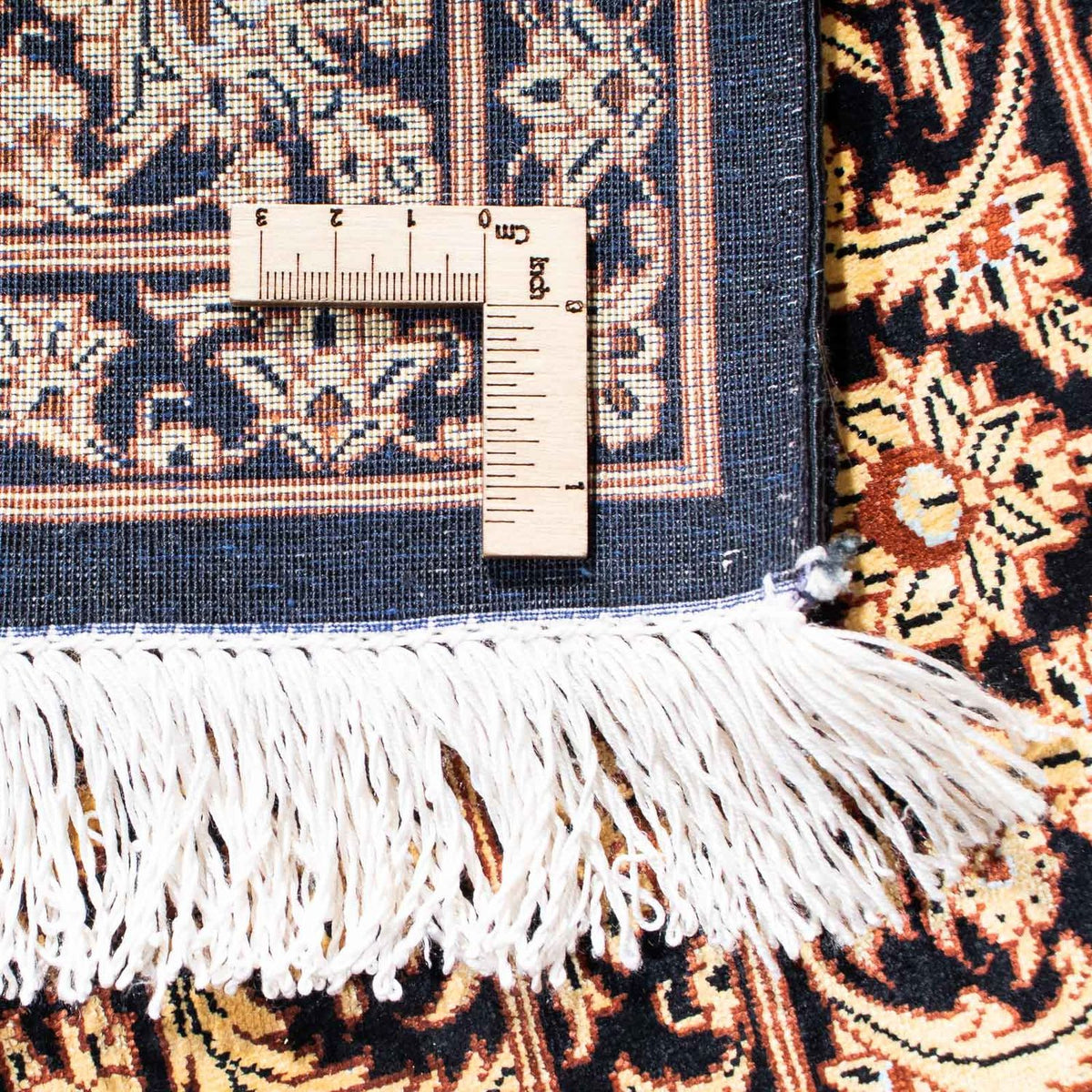 Tapis persan - Ghom - 118 x 80 cm - bleu foncé