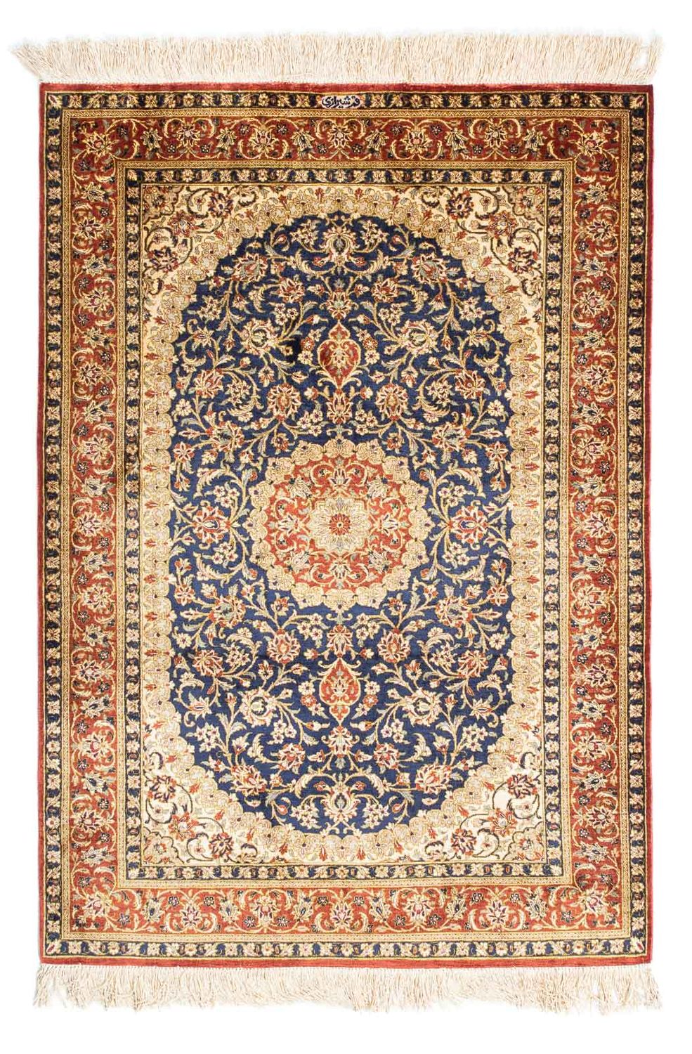 Tapis persan - Ghom - 116 x 78 cm - marron clair