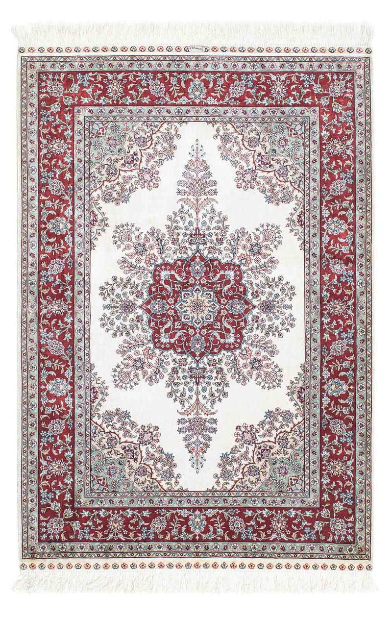 Tapis oriental - Hereke - 137 x 91 cm - rouge foncé