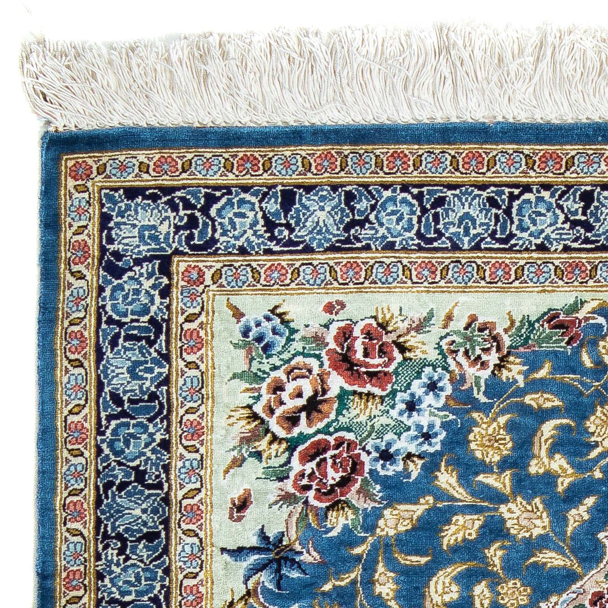 Tapis persan - Ghom - 86 x 60 cm - bleu
