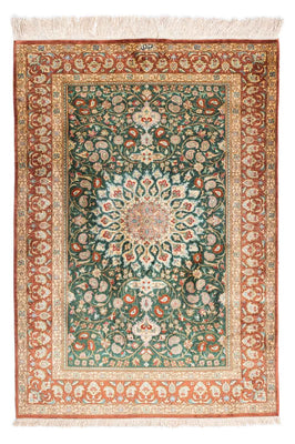 Tapis persan - Ghom - 115 x 80 cm - vert