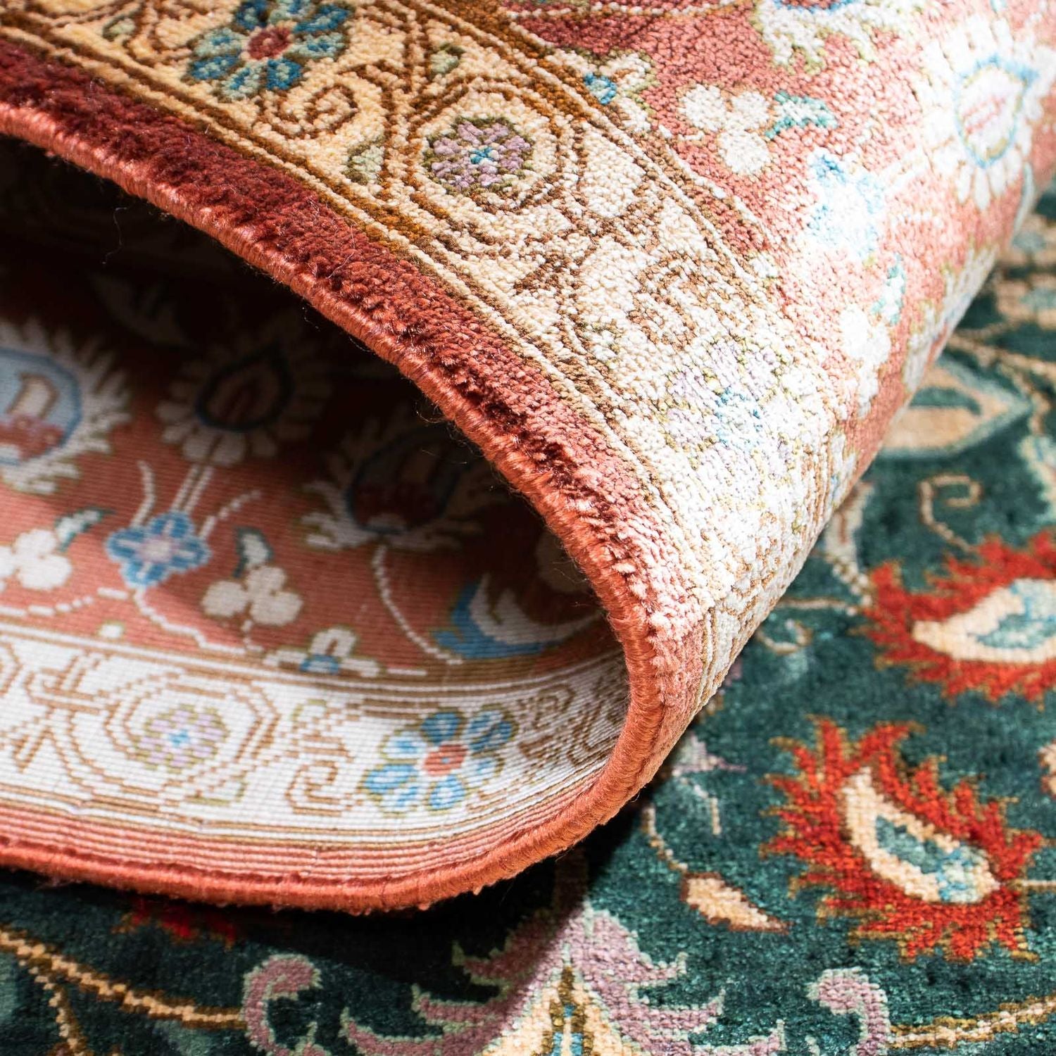 Tapis persan - Ghom - 115 x 80 cm - vert