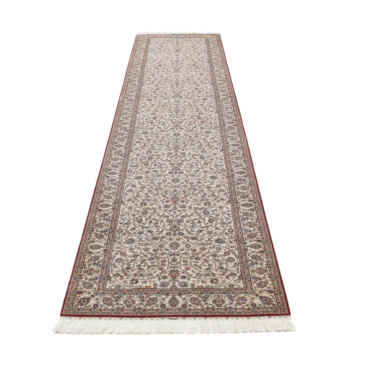 Tapis de couloir Tapis oriental - Hereke - 368 x 78 cm - rouge foncé