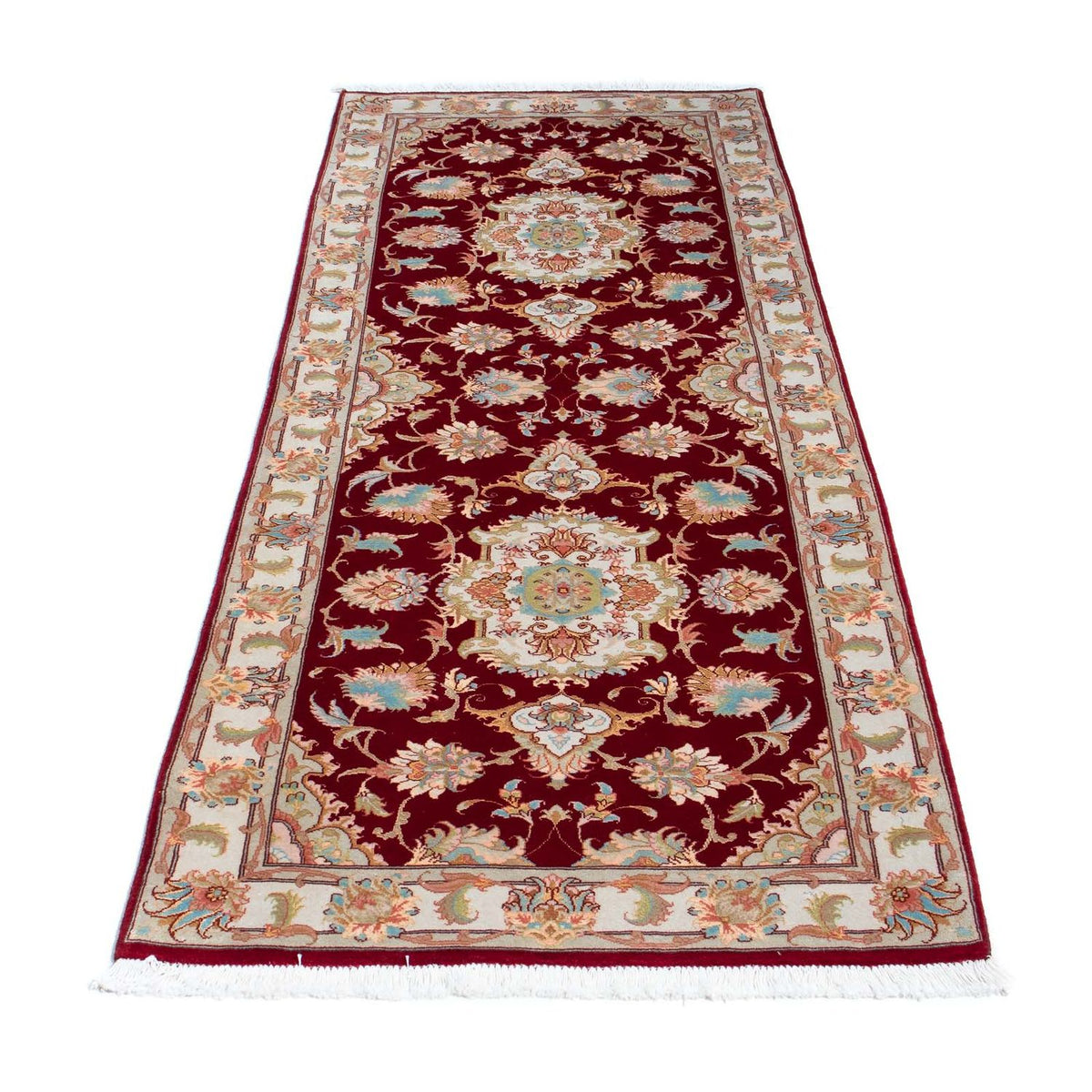 Tapis de couloir Tapis persan - Tabriz - 206 x 78 cm - rouge foncé
