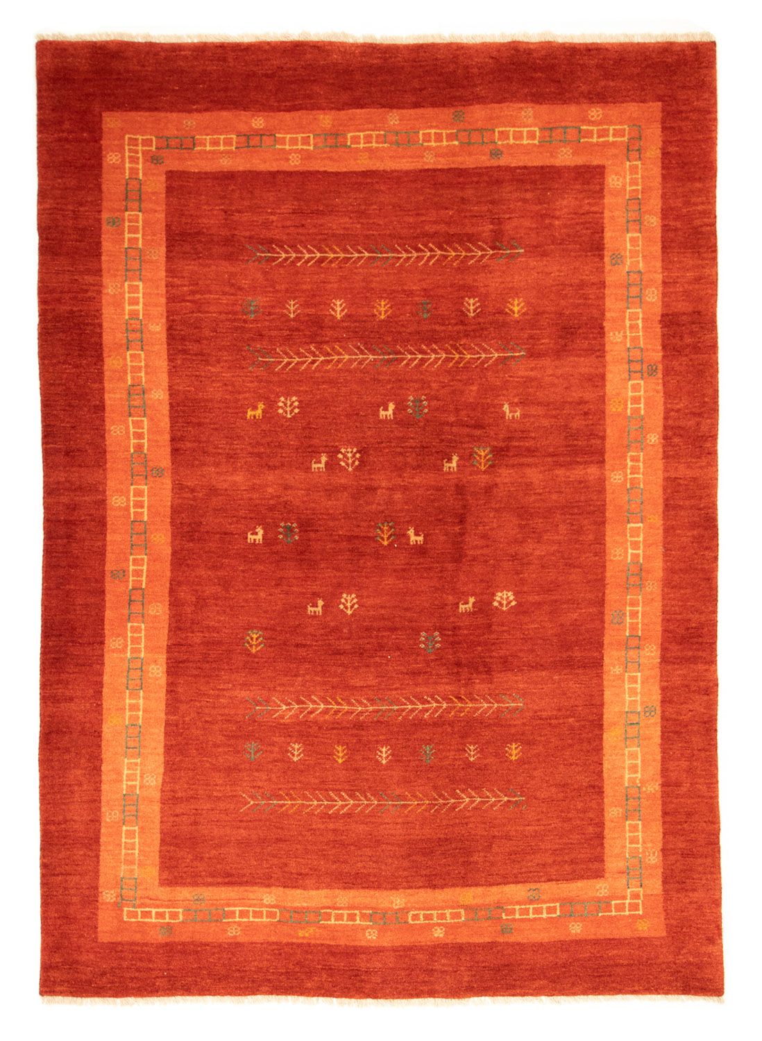 Tapis Gabbeh - Loribaft Persan - 233 x 173 cm - rouge