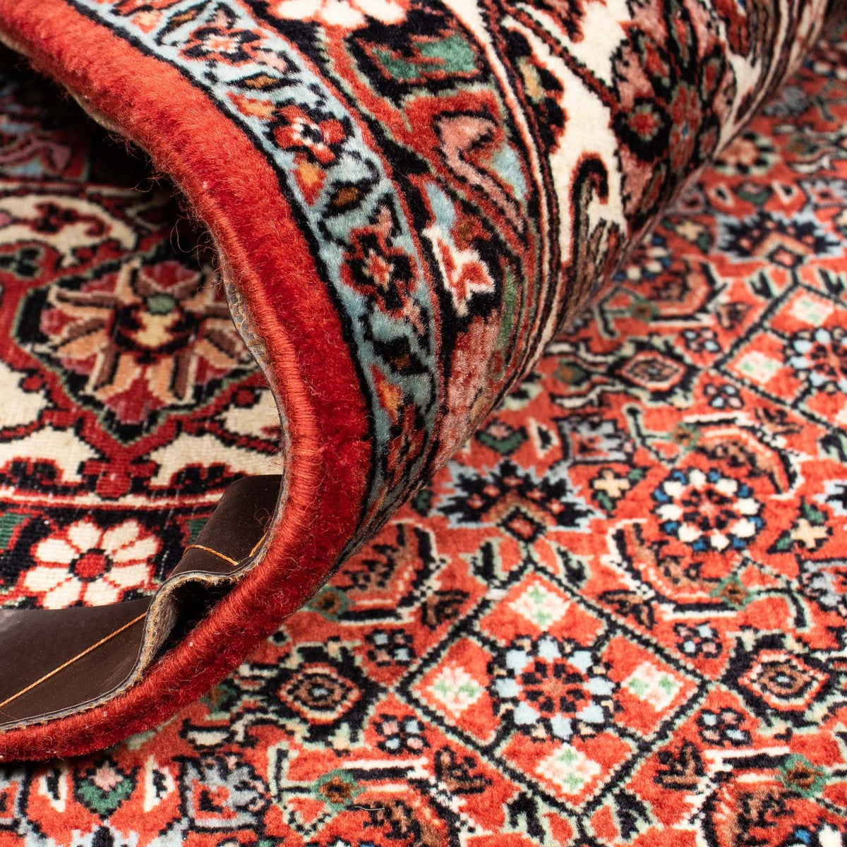 Tapis persan - Bidjar carré  - 203 x 197 cm - rouge foncé