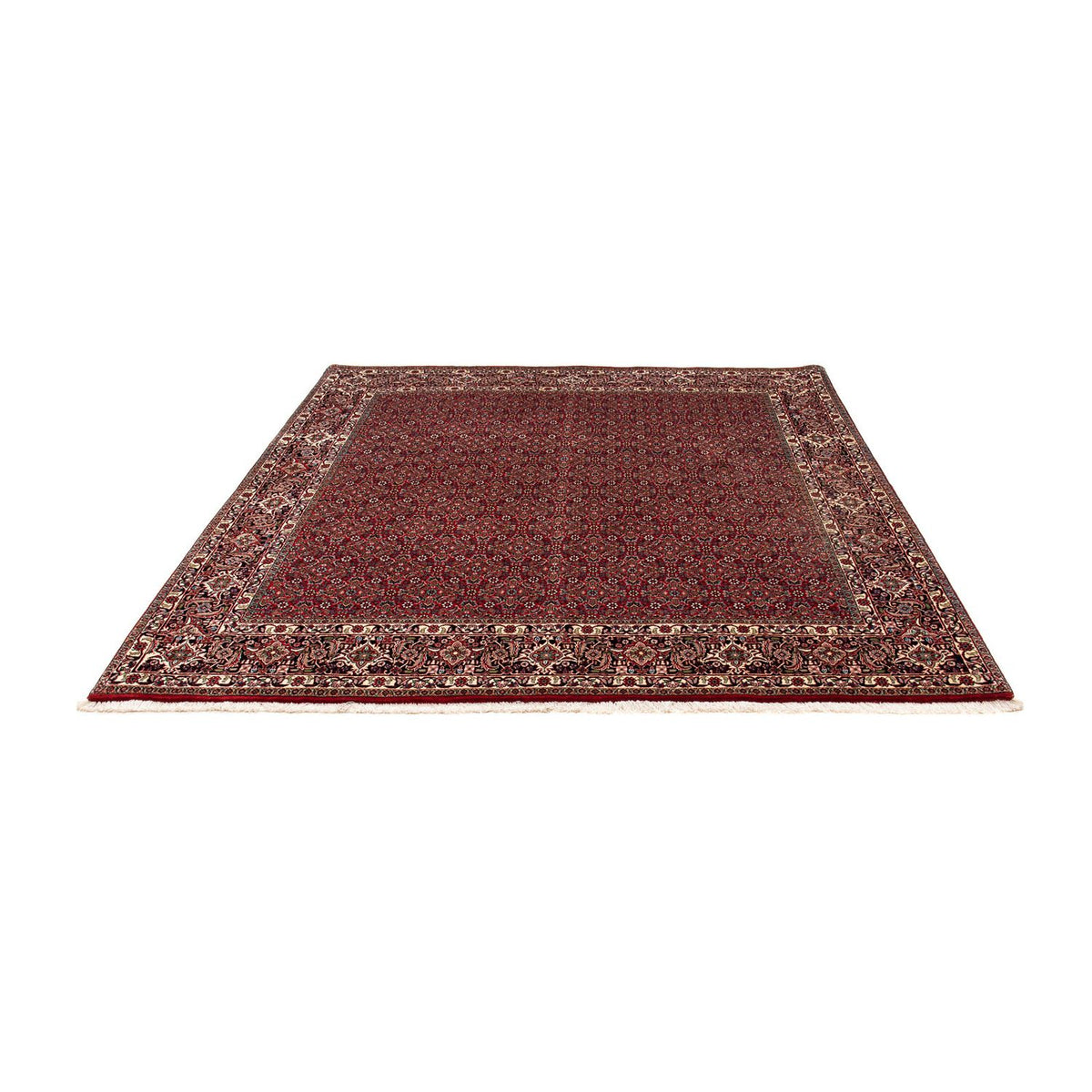 Tapis persan - Bidjar carré  - 205 x 205 cm - rouge foncé