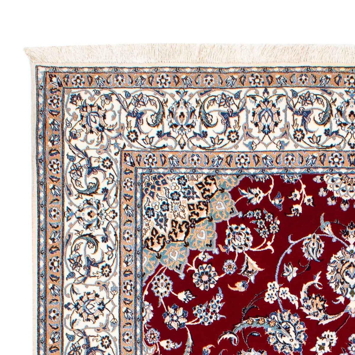 Tapis persan - Nain - Premium - 242 x 158 cm - rouge foncé