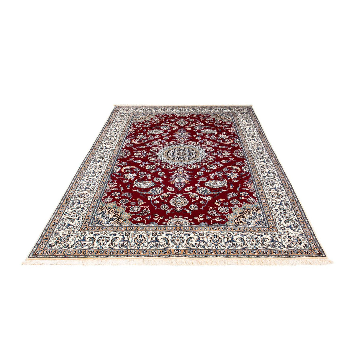 Tapis persan - Nain - Premium - 242 x 158 cm - rouge foncé