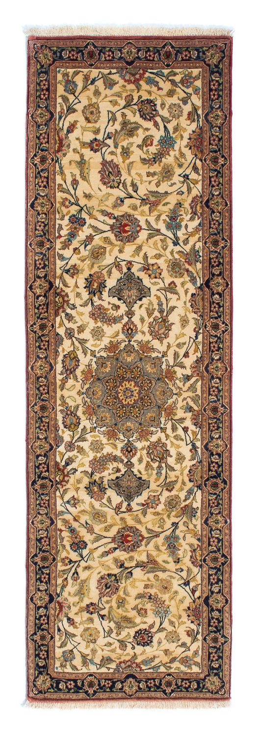 Tapis de couloir Tapis persan - Ghom - 193 x 57 cm - beige