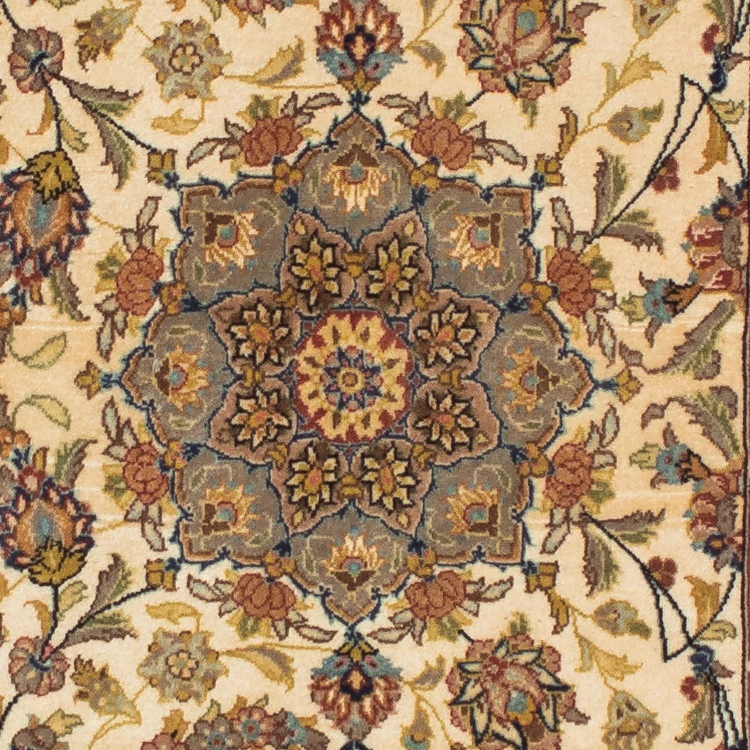 Tapis de couloir Tapis persan - Ghom - 193 x 57 cm - beige