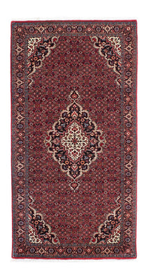 Tapis de couloir Tapis persan - Bidjar - 202 x 104 cm - rouge foncé