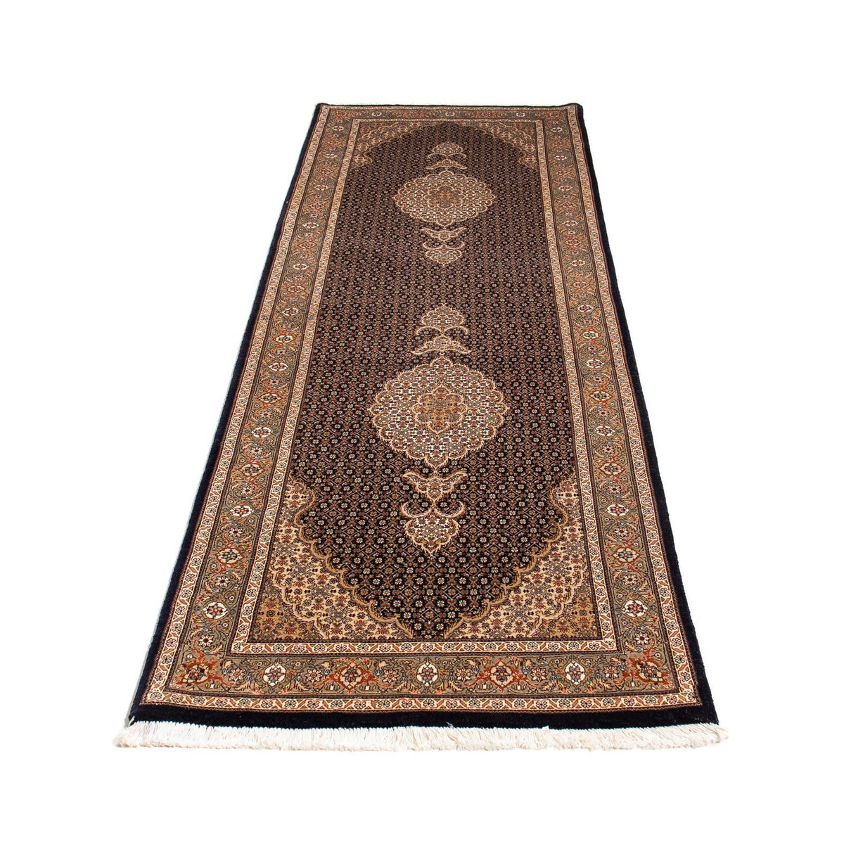 Tapis de couloir Tapis persan - Tabriz - 248 x 81 cm - bleu foncé