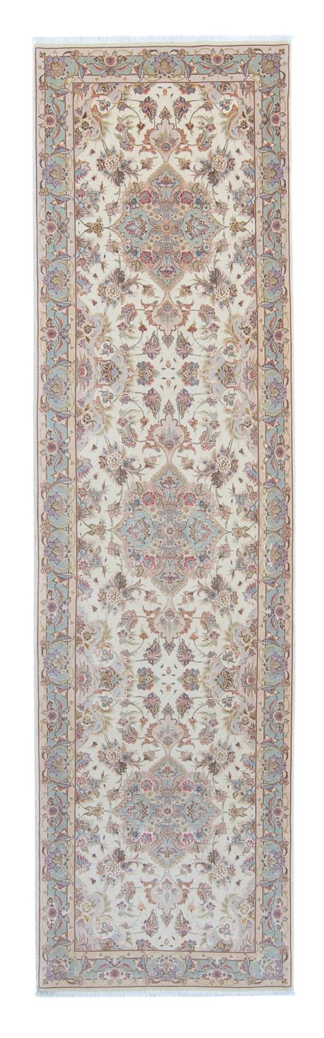 Tapis de couloir Tapis persan - Tabriz - Royal - 360 x 90 cm - beige
