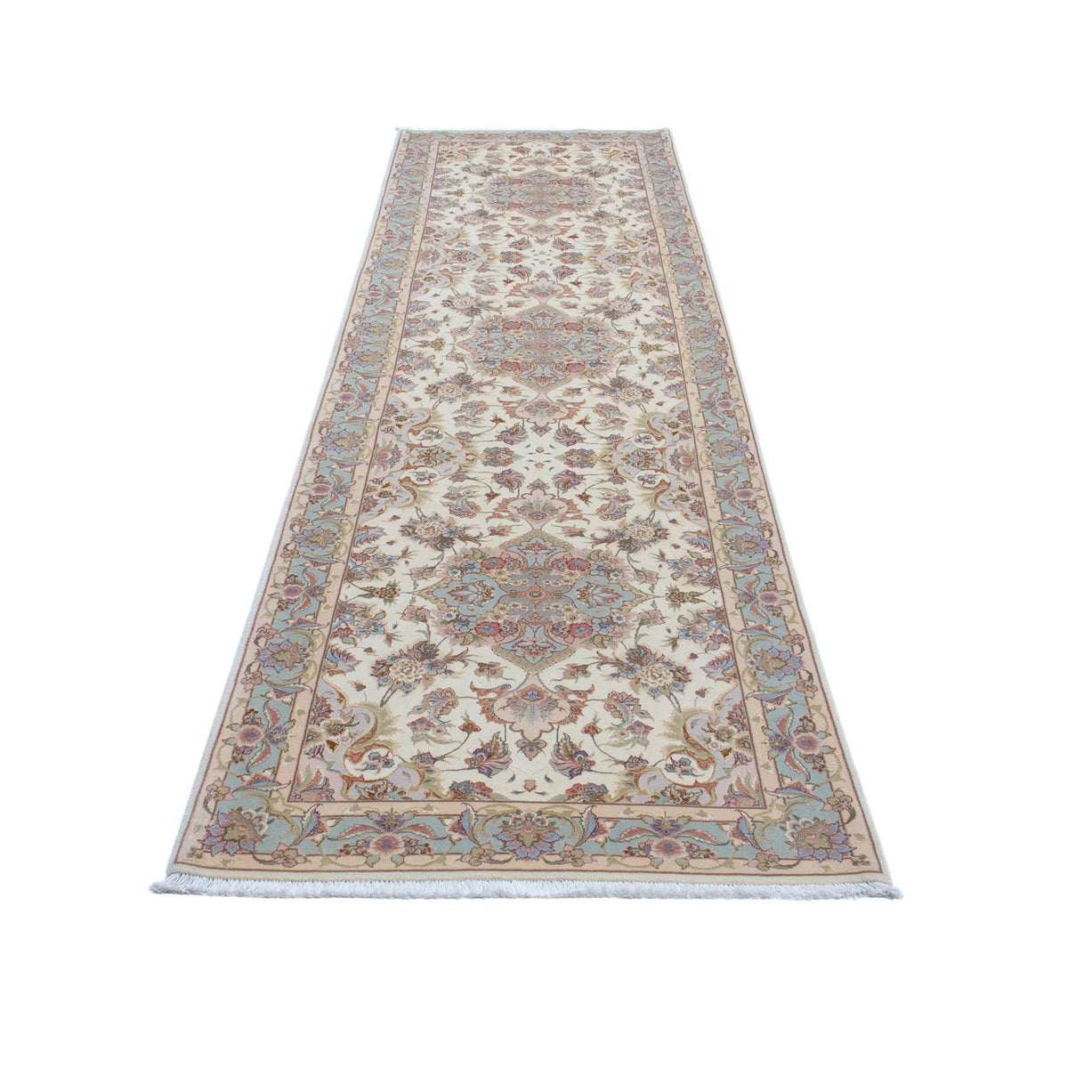 Tapis de couloir Tapis persan - Tabriz - Royal - 360 x 90 cm - beige