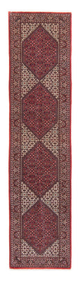 Tapis de couloir Tapis persan - Bidjar - 346 x 82 cm - rouge foncé