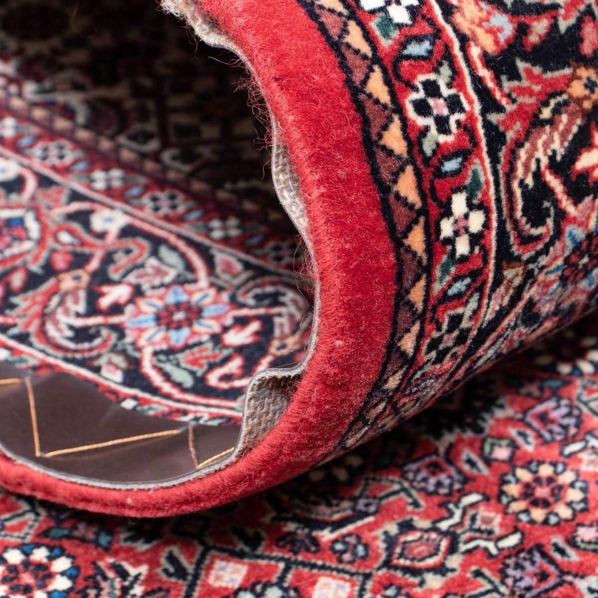 Tapis de couloir Tapis persan - Bidjar - 346 x 82 cm - rouge foncé