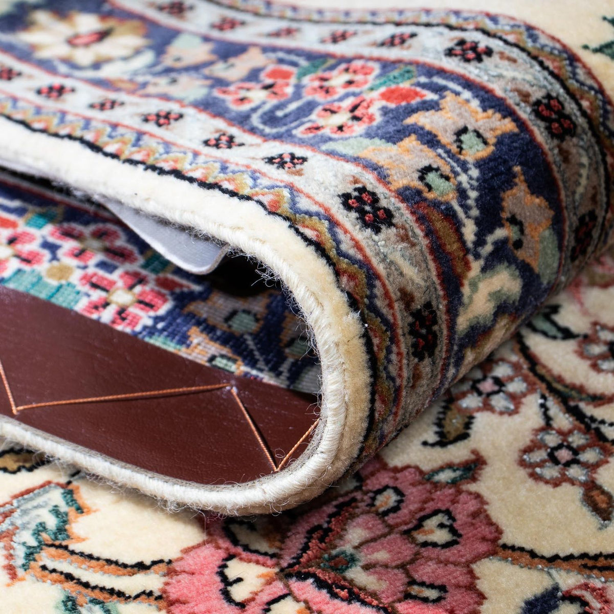 Tapis de couloir Tapis persan - Ghom - 212 x 70 cm - beige