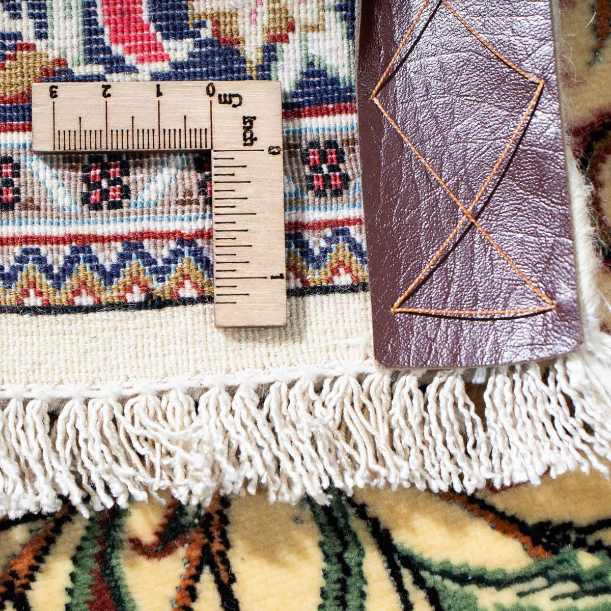 Tapis de couloir Tapis persan - Ghom - 212 x 70 cm - beige