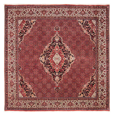 Tapis persan - Bidjar carré  - 253 x 253 cm - rouge foncé