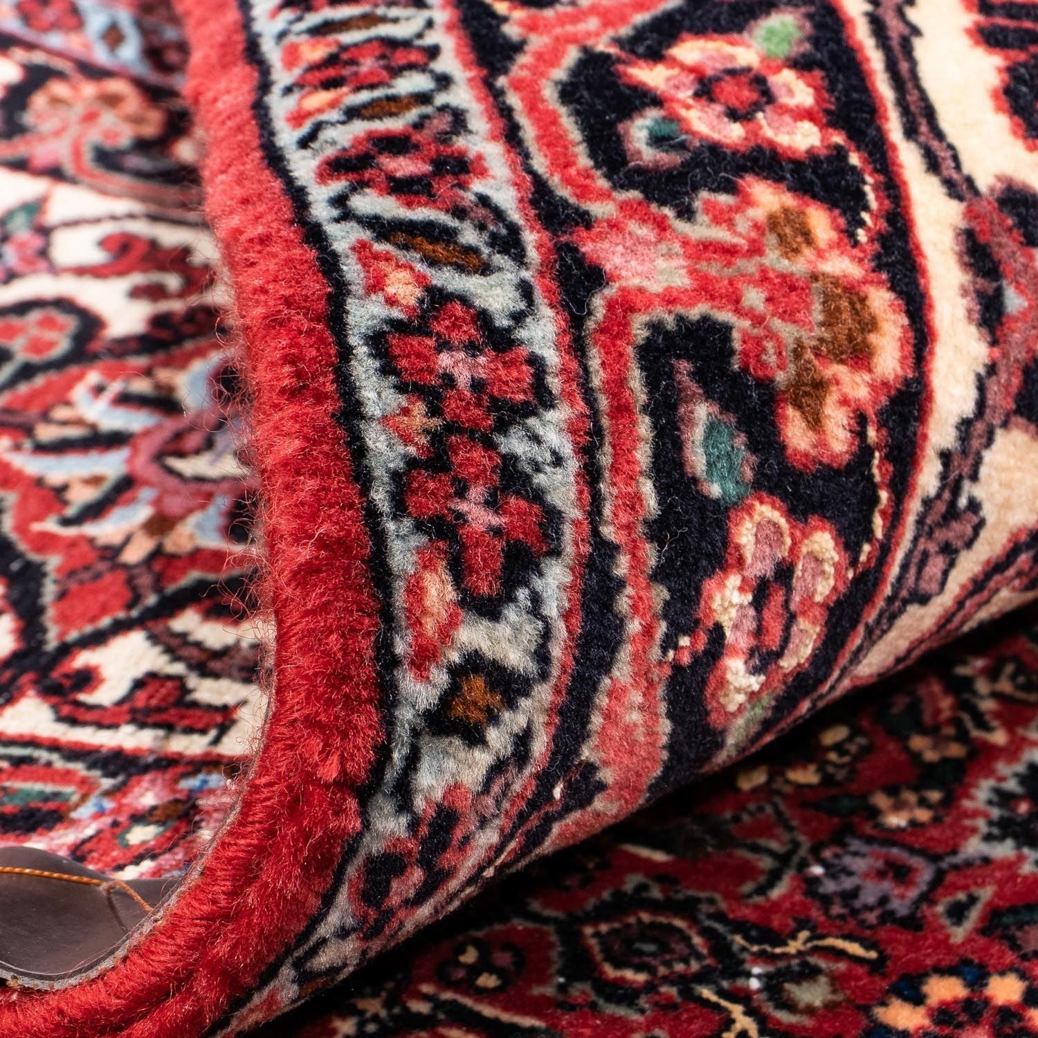 Tapis persan - Bidjar carré  - 253 x 253 cm - rouge foncé
