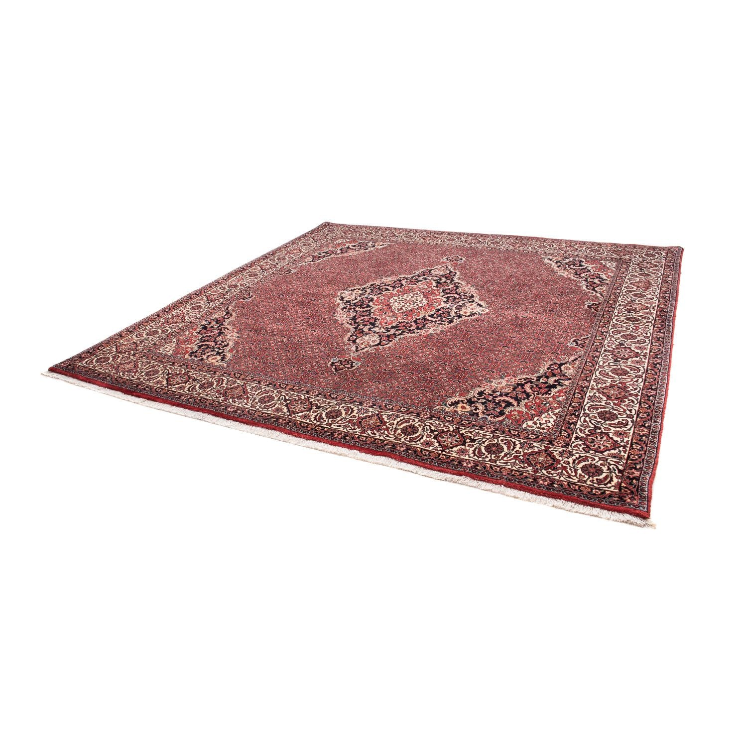 Tapis persan - Bidjar carré  - 253 x 253 cm - rouge foncé
