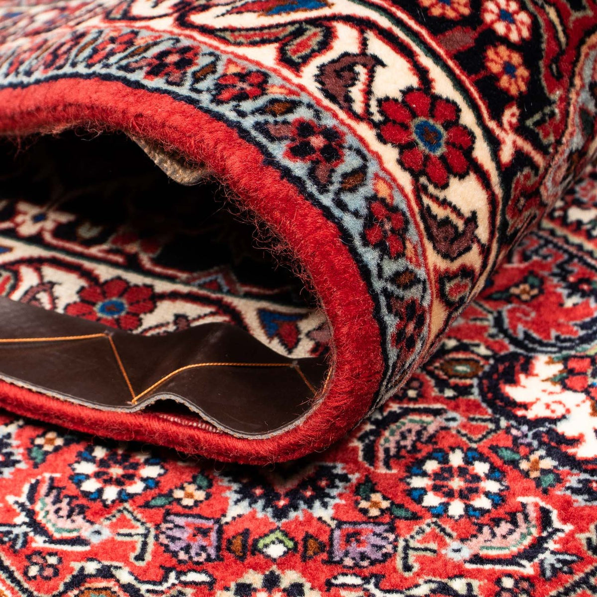 Tapis persan - Bidjar - 261 x 206 cm - rouge foncé