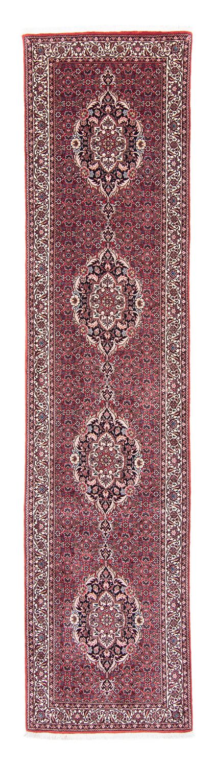 Tapis de couloir Tapis persan - Bidjar - 363 x 83 cm - rouge foncé