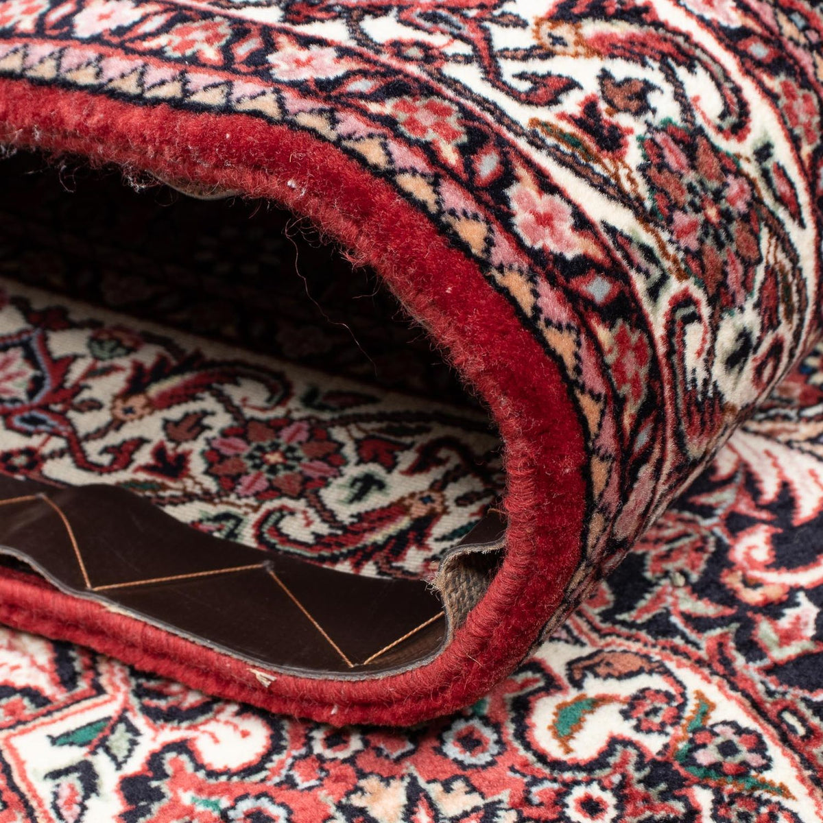 Tapis de couloir Tapis persan - Bidjar - 363 x 83 cm - rouge foncé