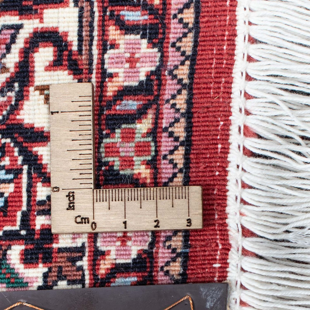 Tapis de couloir Tapis persan - Bidjar - 363 x 83 cm - rouge foncé