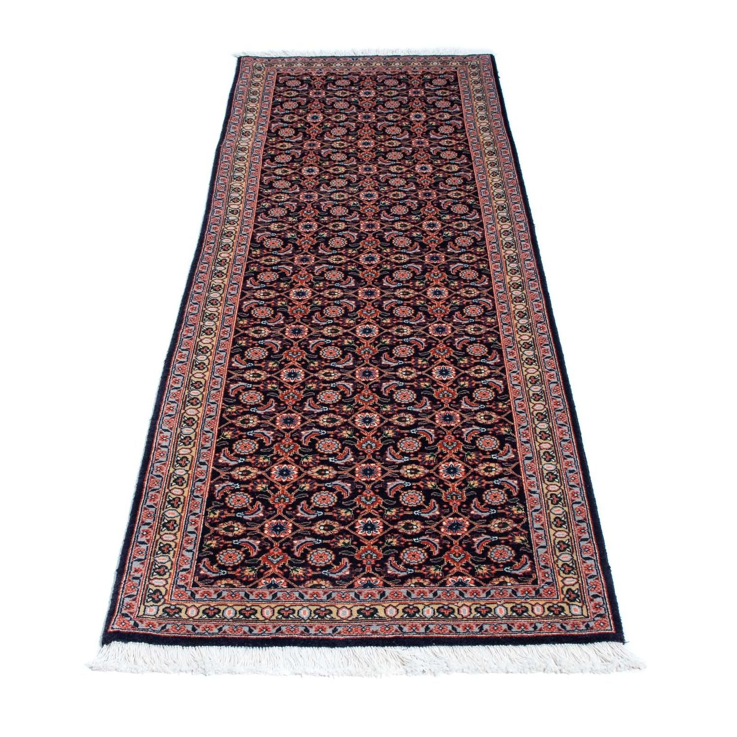 Tapis de couloir Tapis persan - Tabriz - 210 x 75 cm - bleu foncé
