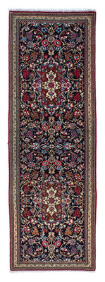 Tapis de couloir Tapis persan - Ghom - 197 x 70 cm - bleu foncé