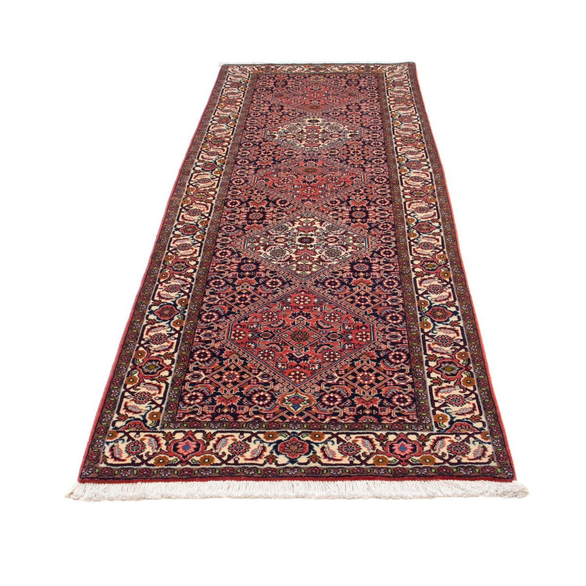 Tapis de couloir Tapis persan - Bidjar - 258 x 83 cm - rouge clair