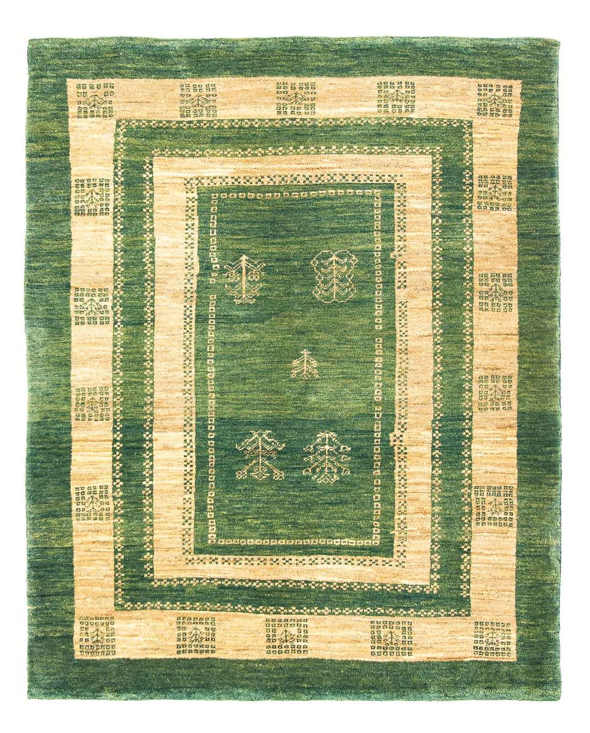 Tapis Gabbeh - Persan - 188 x 151 cm - vert