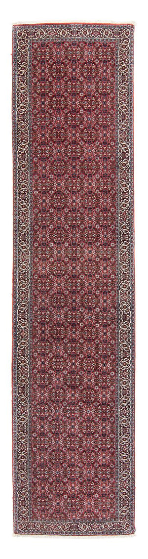 Tapis de couloir Tapis persan - Bidjar - 385 x 84 cm - rouge foncé
